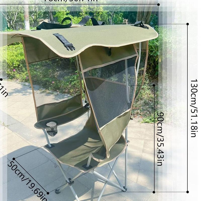 Baichengdao Portable Folding Fishing Chair with 3-Sided Sunshade