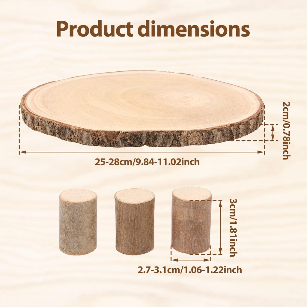 Деревянная подставка-дисплей 11-13 дюймов Декоративная подставка для свадебного торта Поднос для сервировки десертов для вечеринки Пьедестал для растений в горшках