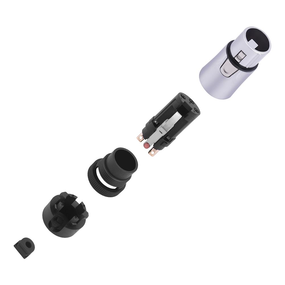 Male Female XLR Connector Plug Adjustable 90 Degree Right Angle 3 Pin Audio Mic Microphone DMX Jack Socket