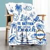 Beach Life Is Better Customize Your Name Home Blanket S Comfortable Soft Lightweight Allseason Multipurpose Blanket For Picnics Sofas Offices Beds