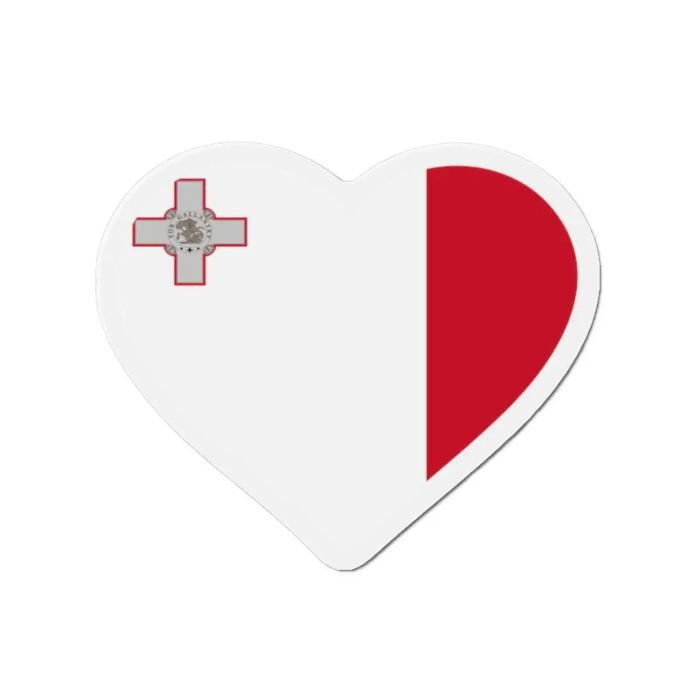 Aimant Coeur Drapeau Malte - Multicolore - 6 Cm - 50 Pièces - Résine Synthétique - Mixte