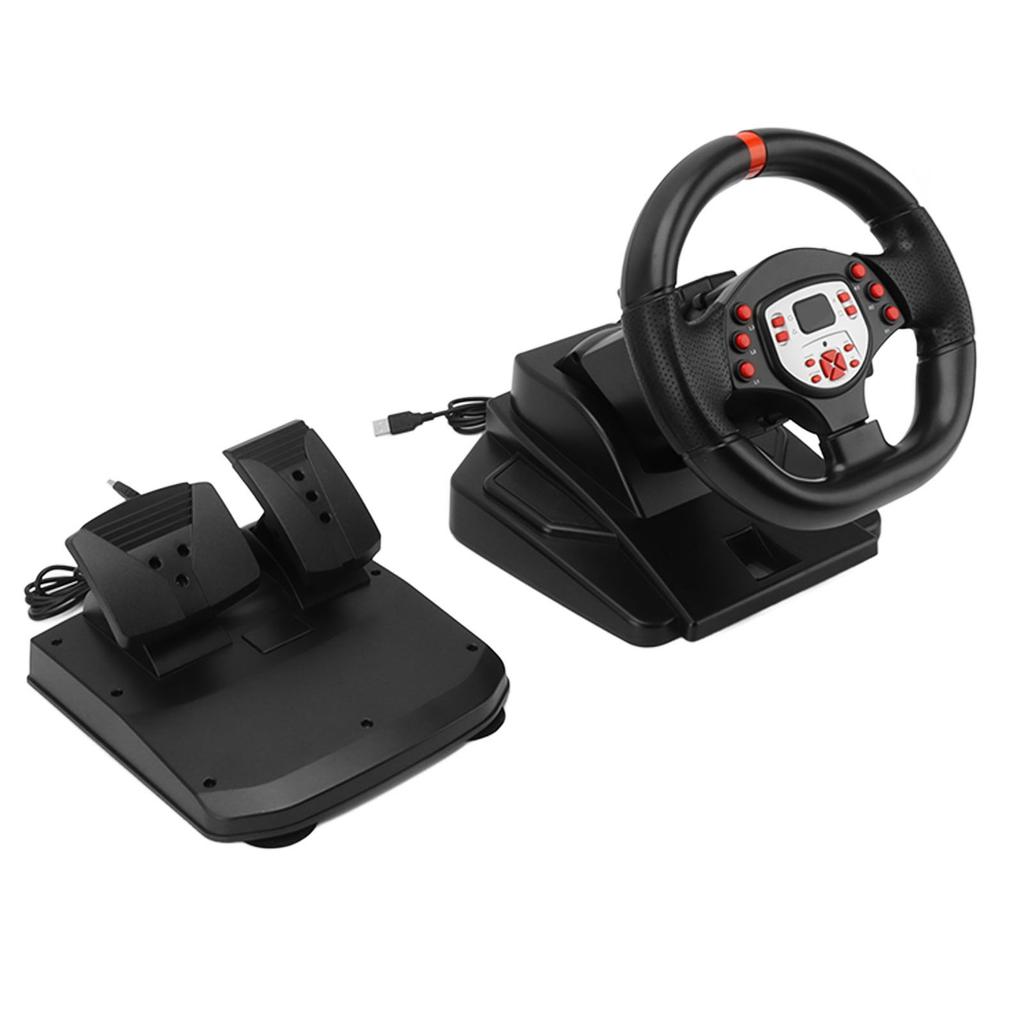 5 в 1 гоночный руль Driving Force с педалями, 180-градусным переключателем передач, вибрацией, рулевым колесом для ПК