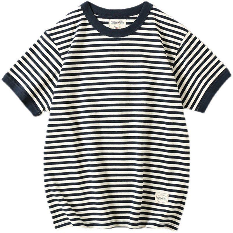 Foreign Trade Export Tail Goods Retro round Neck Short Sleeves T-shirt