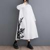 Loose Large Size Splicing Casual Simple Printed Sweet Long Sleeve Shirt Dresses