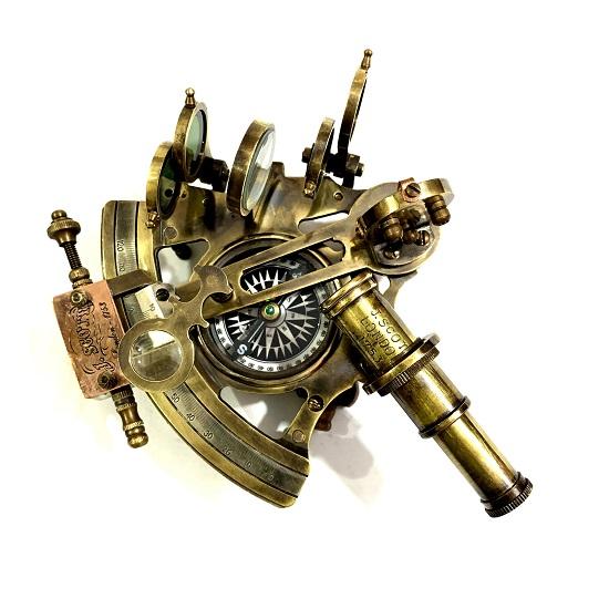 Навигационный секстант J. Скотт Лондон с Compass Hardwood Box Astrolabe Marine Sextant