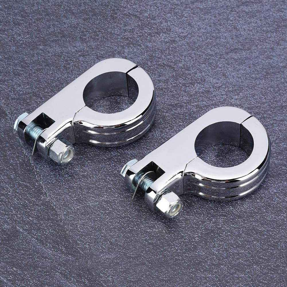 38mm 1.5in   Foot Rest Footpeg Mounting P Clamp Motorcycle Accessory Fit for  (Black )