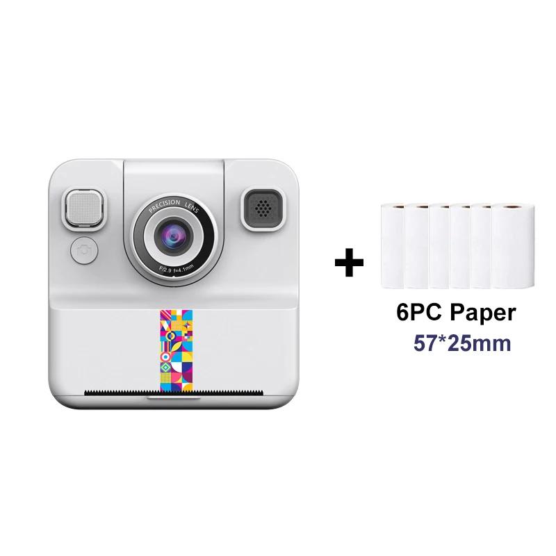 Мгновенная камера 2,4-дюймовый IPS-экран Детская цифровая камера с бумагой для печати Камера для печати селфи для девочек и мальчиков 3-12 лет