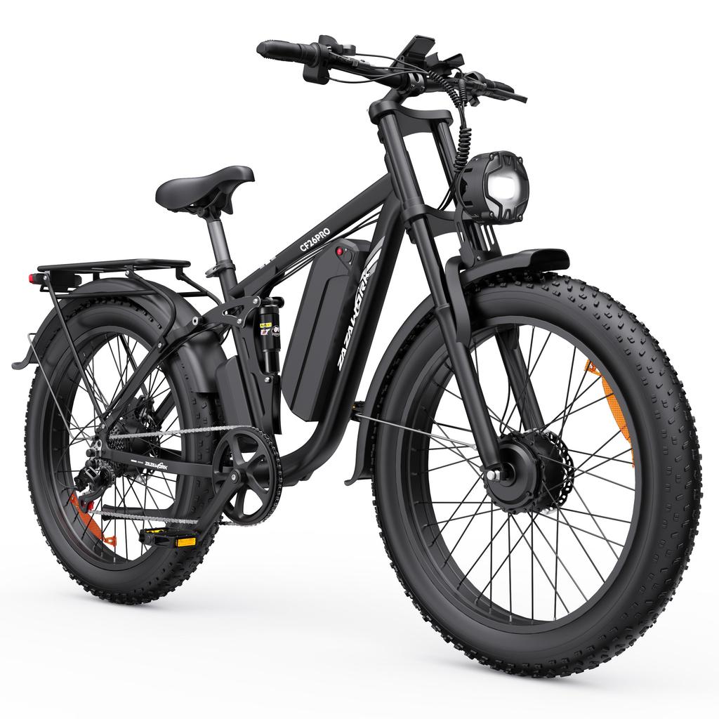 ZAZAWORK CF26 PRO Full Suspension Electric Bike, 48V 23Ah Battery,  Turn Signals