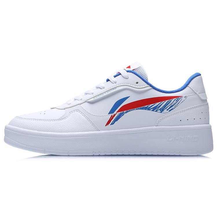 Li Ning Duda Синтетическая кожа Покрытие Нескользящая Водонепроницаемые Низкие Скейтборд Обувь Мужские Белый Красный Синий AGCR197-1