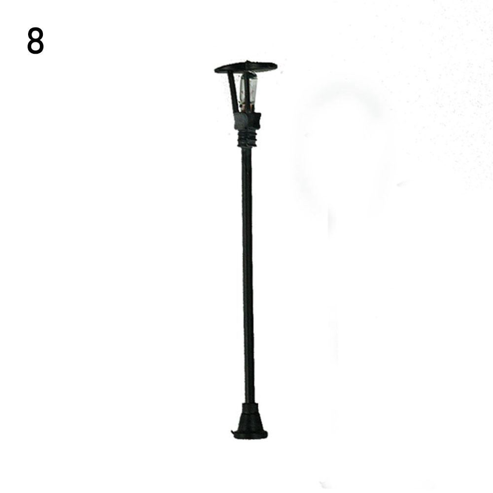 Белые миниатюры Декор Модель Уличные фонари Пейзаж Светодиодная лампа Макет Фонарный столб Освещение детской площадки