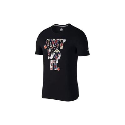 Мужская футболка с коротким рукавом с принтом Just Do It, черные AH9200-010