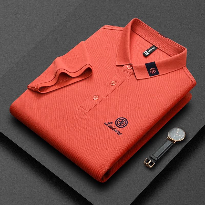 Trend Hub New High-end Men's Short Sleeved T-shirt Embroidered Lapel Polo Shirt Plus Size Paul Thin Top for Men
