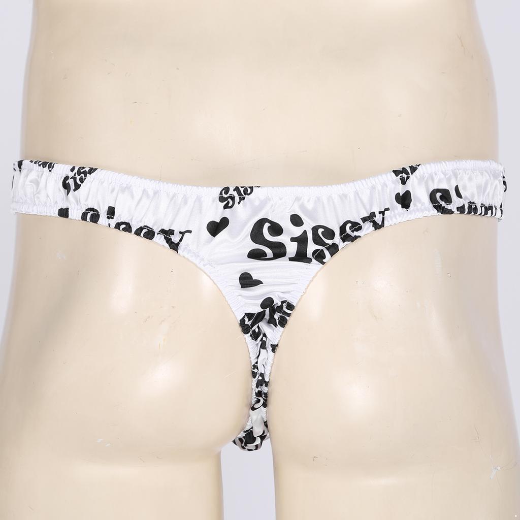 Men's Sexy Comfortable Underwear Shiny Ruffled Sissy Bikini Briefs Thong