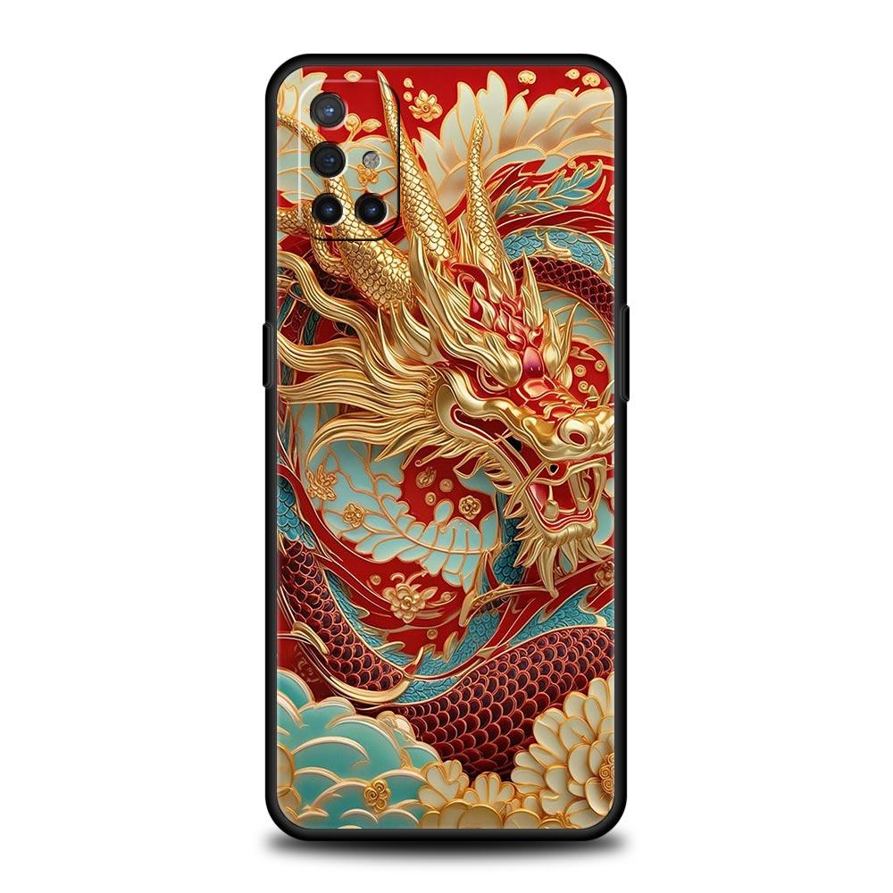 Чехол для телефона для Oneplus 13R 13 12 10T 11 R10 Nord N100 N200 N10 9 9R CE 2 3 Z Pro Lite Мягкий ТПУ Китайский стиль Цветок Дракон