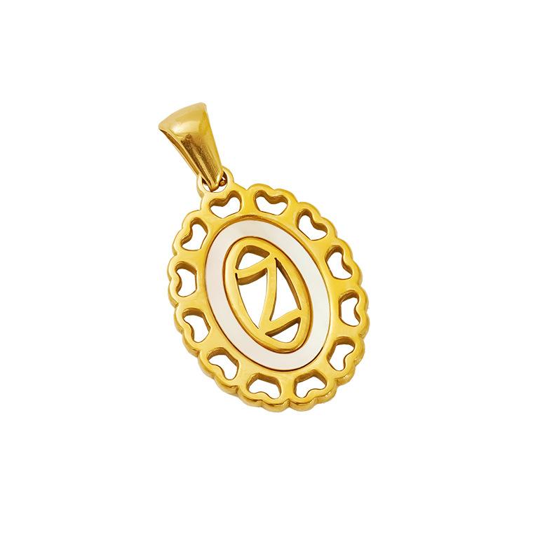 New Fashion Versatile Stainless Steel Letter Necklace 18k Gold Hollow Hip Hop Street Titanium Steel Pendant