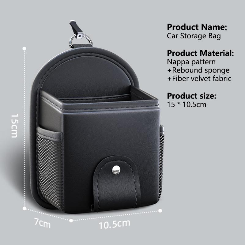 Автомобильный держатель для телефона из искусственной кожи, крепление, подвесной органайзер для хранения на воздуховоде, автомобильная сумка для телефона, органайзер для ключей, очков, мелочей, аксессуары для поддержки