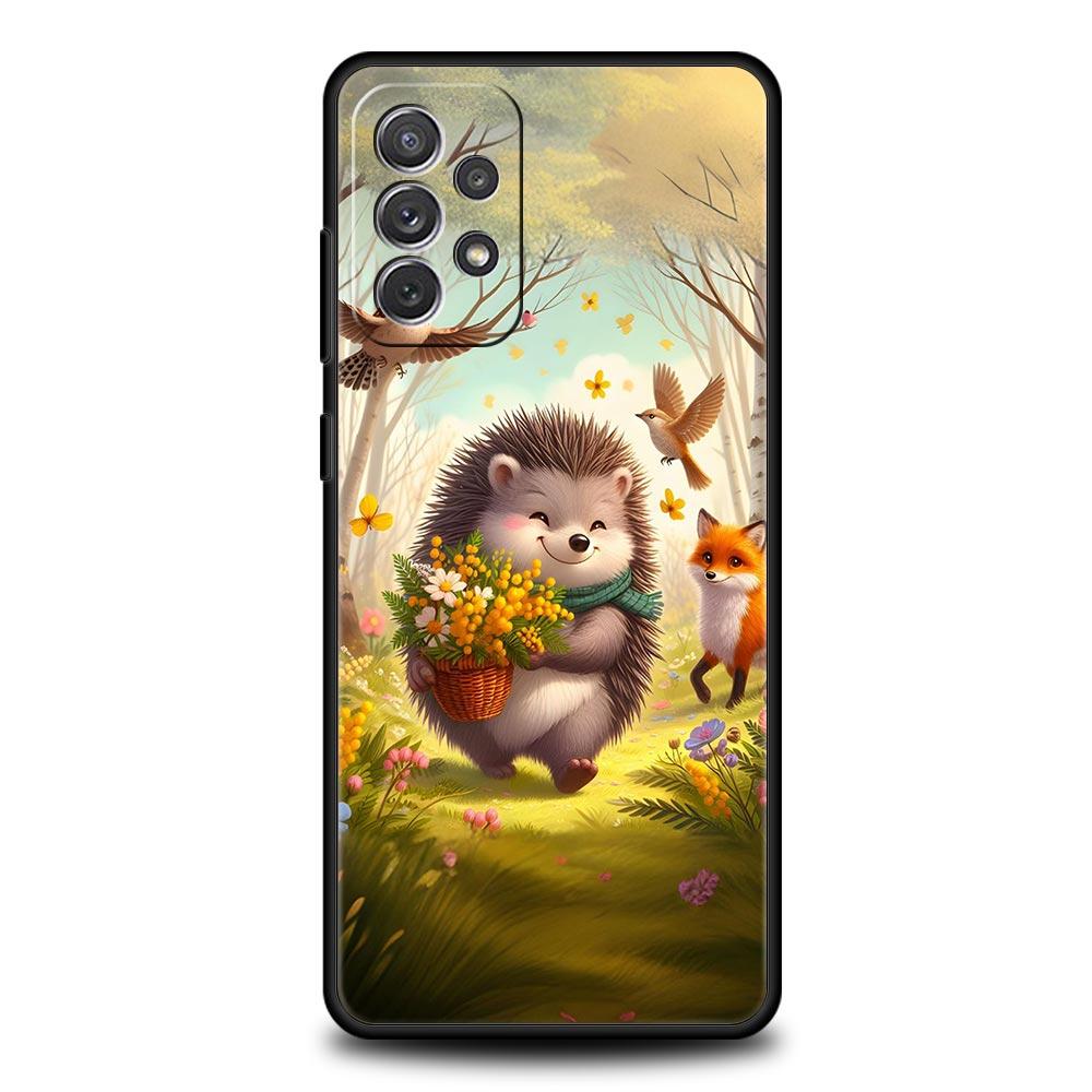 Чехол для телефона с дизайном ежика для Samsung Galaxy A17 A07 A55 A35 A25 A15 A05 A33 5G A31 A23 A21s A13 A11 A41 A73 A53 A51 A71