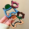 Дофамин Цветной Блок Заколка-Акула для Собачьего Пучка: Трендовая полая заколка-краб в виде собачьего когтя