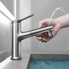 Bathroom Sink Faucet Basin Pull-out Faucet Hot and Cold Water Mixer Water Tap Single Hole For Bathroom Sinks Faucet Taps