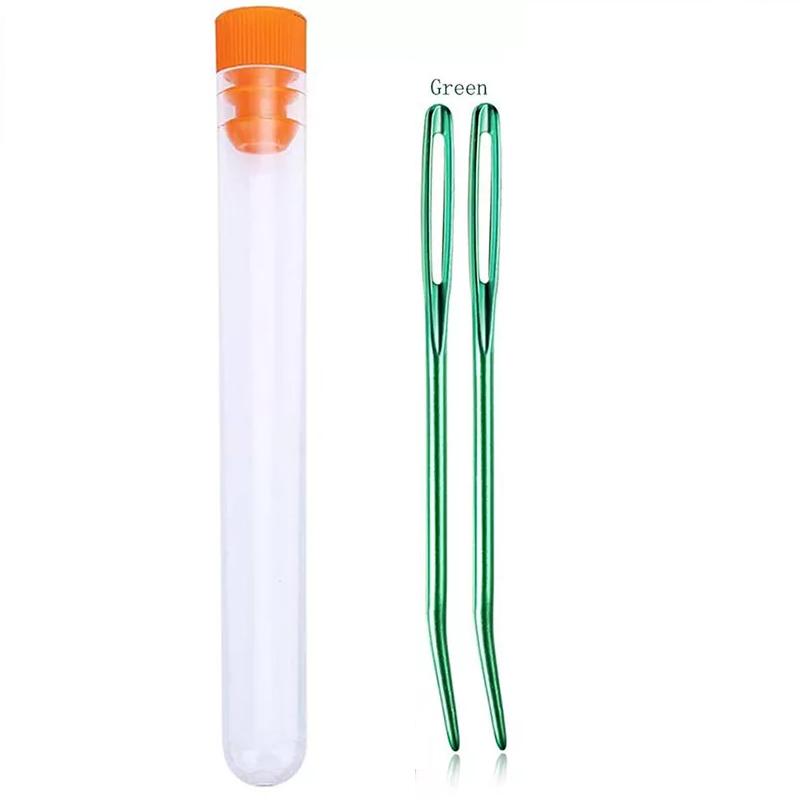 Набор игл для вязания пряжи, гобеленовые иглы с загнутым кончиком для пряжи, иглы с большим ушком и тупым ушком для ручного шитья, вязания крючком