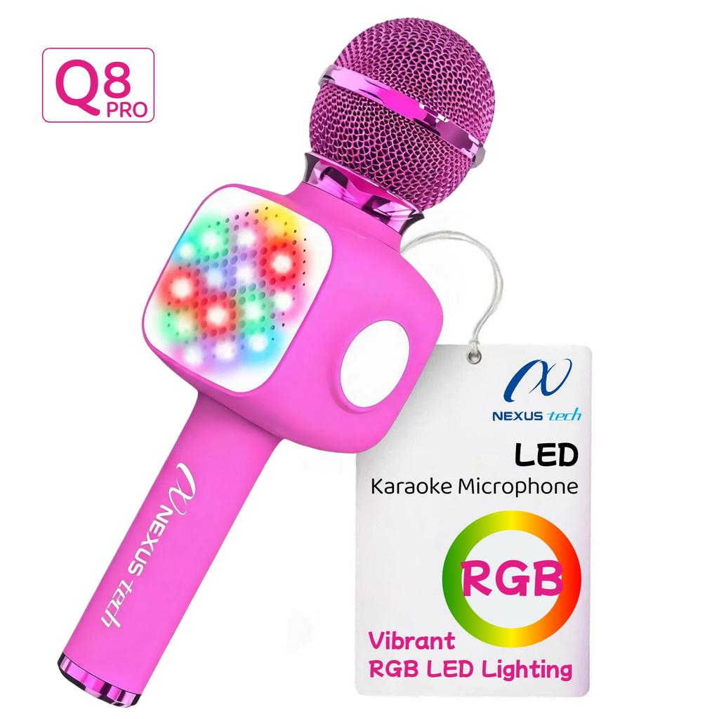 Kids Karaoke Microphone with Star Projection Light Bluetooth 5W Speaker 5 Voice Changer 6-8H Rechargeable Gift for Girls Boys