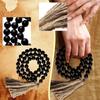Wood Color Hemp Rope Wooden Beads Tassel String Home Decoration Pendant