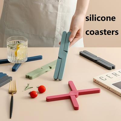 Подставки под кастрюли Силиконовые подставки Держатели для кастрюль Устойчивая подкладка на дно кастрюли Складной нескользящий коврик для кастрюли