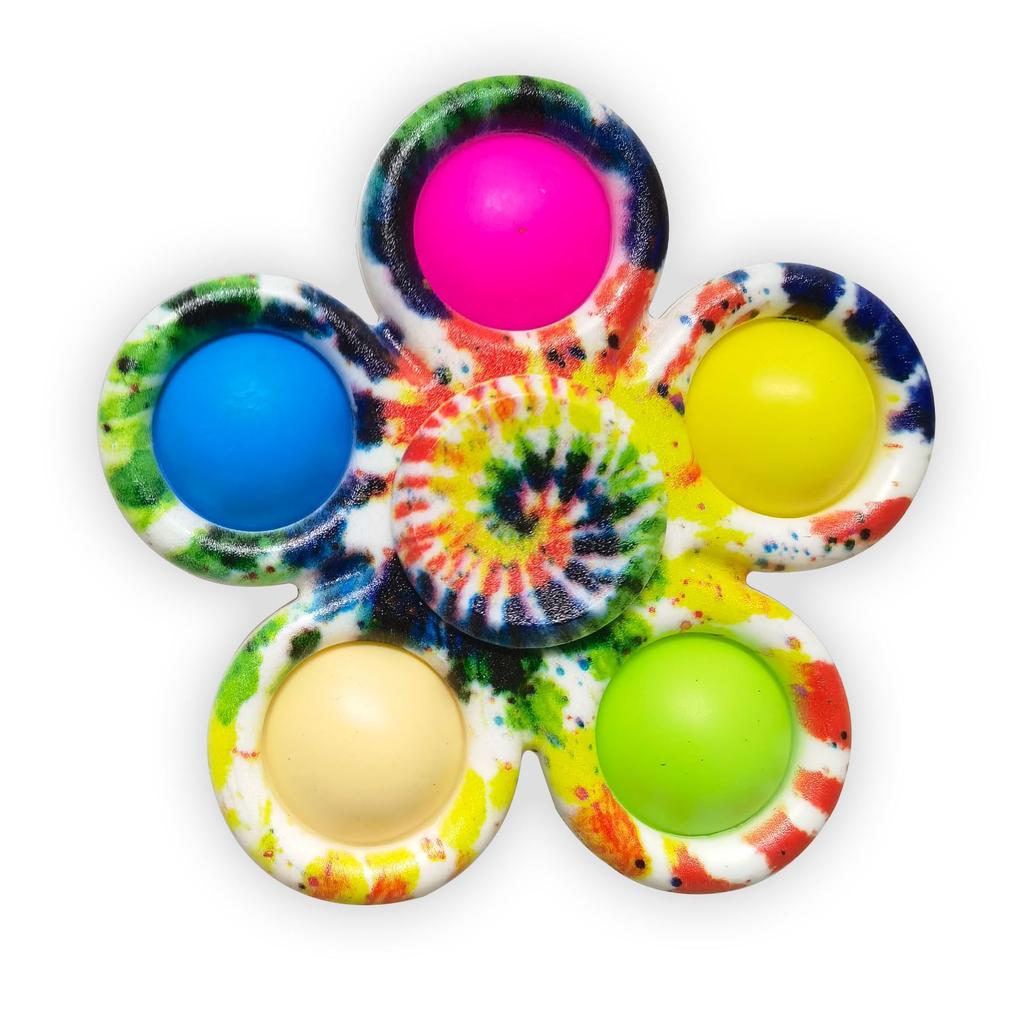 Fidget Spinner Toys Tie Dye Colorful Push Bubble Hand Spinner For ADHD Anxiety Stress Relief Sensory Party Favor For Kids Gifts