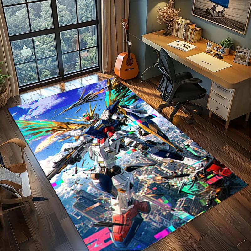 Ковер с рисунком Gundam, нескользящий, моющийся, большой, для спальни, игровой комнаты, домашнего декора