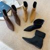 9013 Huiliya French 2025 Autumn and Winter New Flat Bottom Pointed Pleated Stacking Boots Skinny Boots Martin Boots Women's Shoes