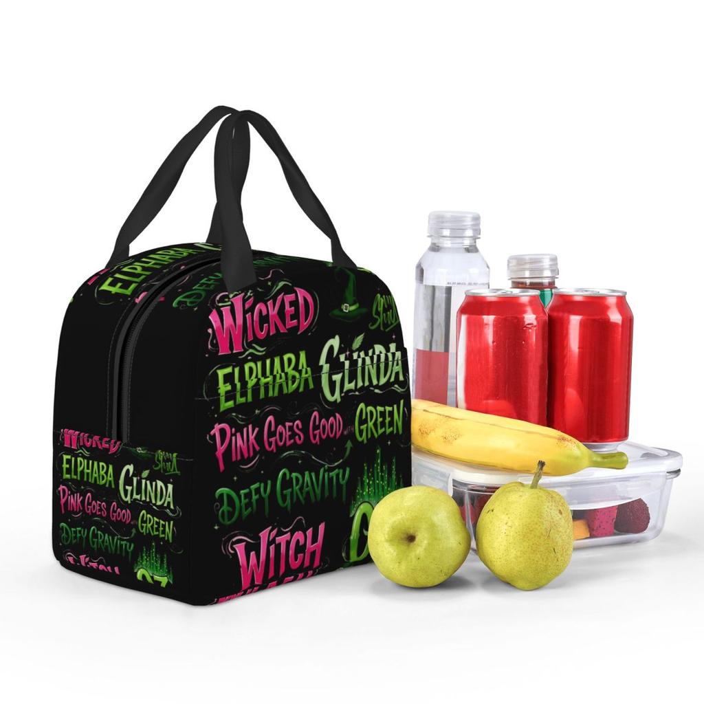Aesthetic Wicked For Good Insulated Lunch Bag Food Container Portable Cooler Thermal Lunch Boxes For Picnic