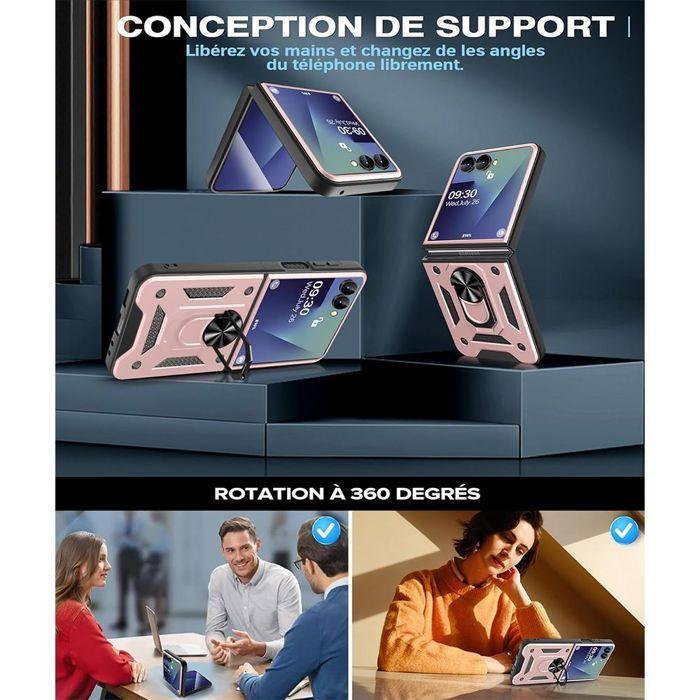 Coque de protection - BOOLING - pour Samsung Galaxy Z Flip 7 - Rigide - Rose - 2 Verres Trempés