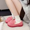2025 женская корейская версия хлопок женские милые с бантом нескользящие полосатые бесшумные тканевые туфли на мягкой подошве женские для дома осенне-зимние модели