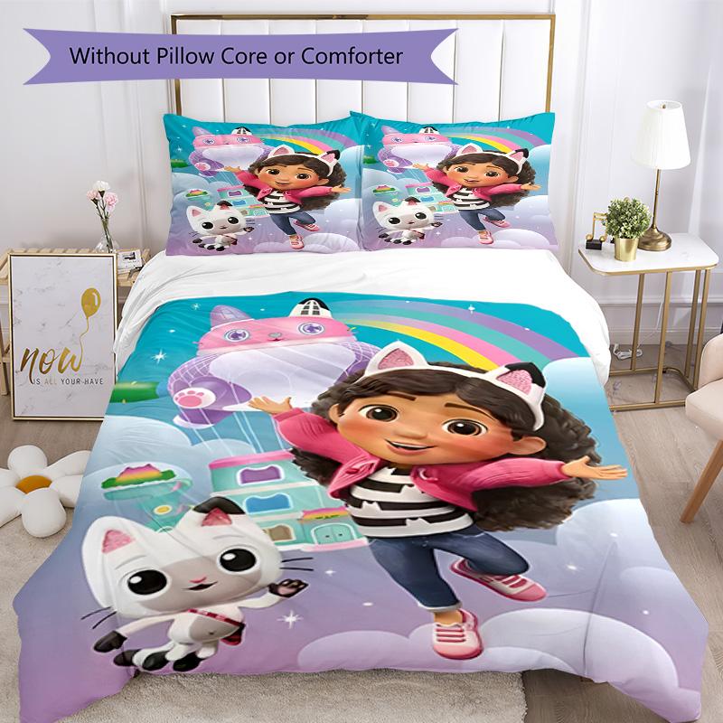 Gabby's Dollhouse Comforter Cover Set Design for Guest Room Machine Washable Perfect Gift for Friends Family