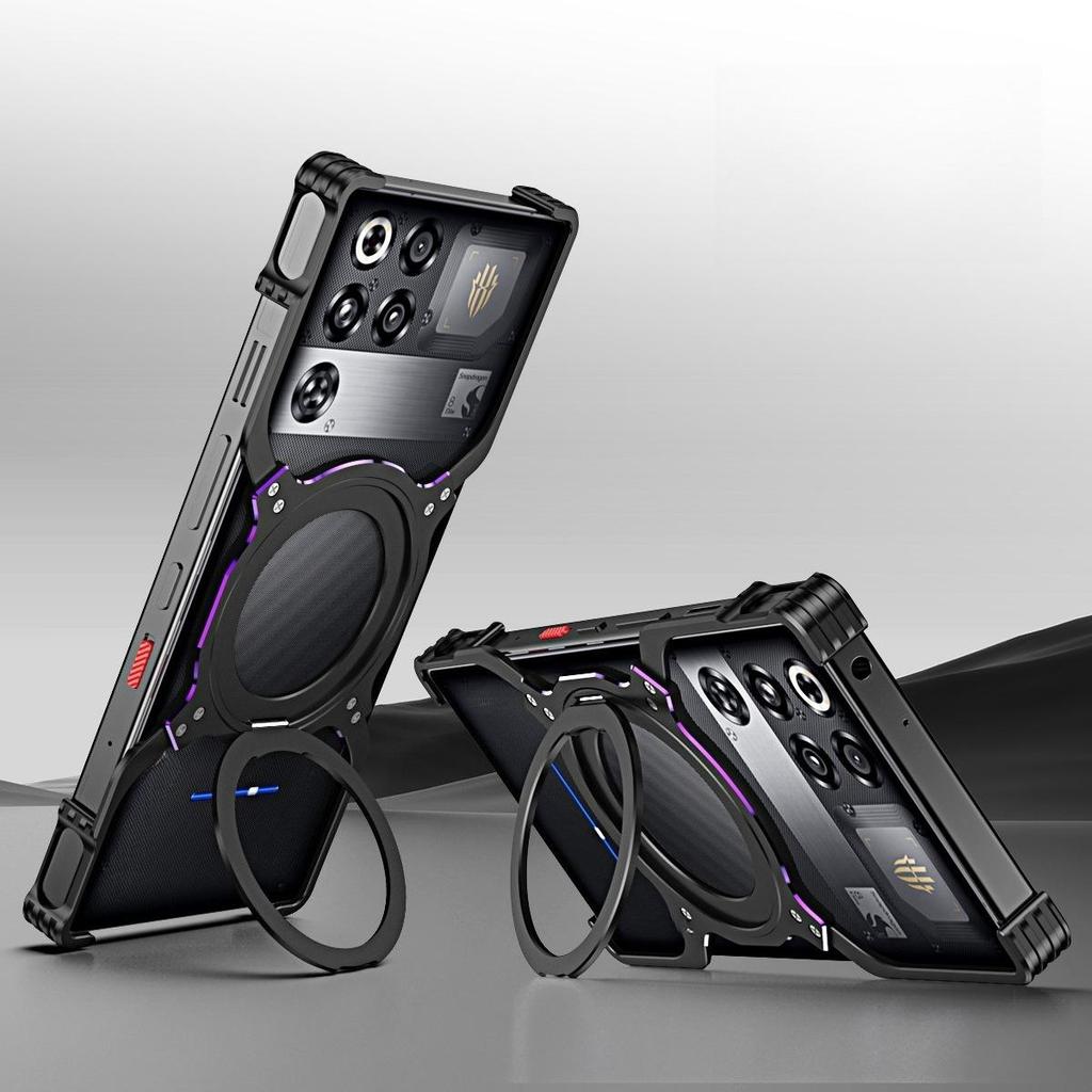 Phone Cases Nubia,Shockproof Case with Metal Heat Dissipation, Magnetic Ring & Rotatable Kickstand