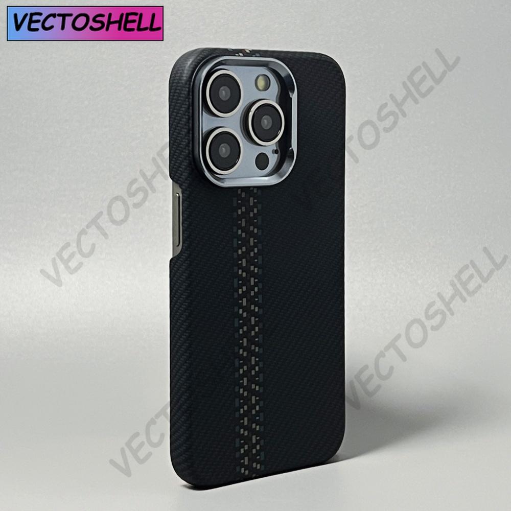 Роскошный Тонкий Чехол из Углеродного Волокна Для iPhone 17 13 14 15 16 Pro Max Ударопрочный Сплав Защита Объектива Камеры Ультратонкая Жесткая PC Крышка