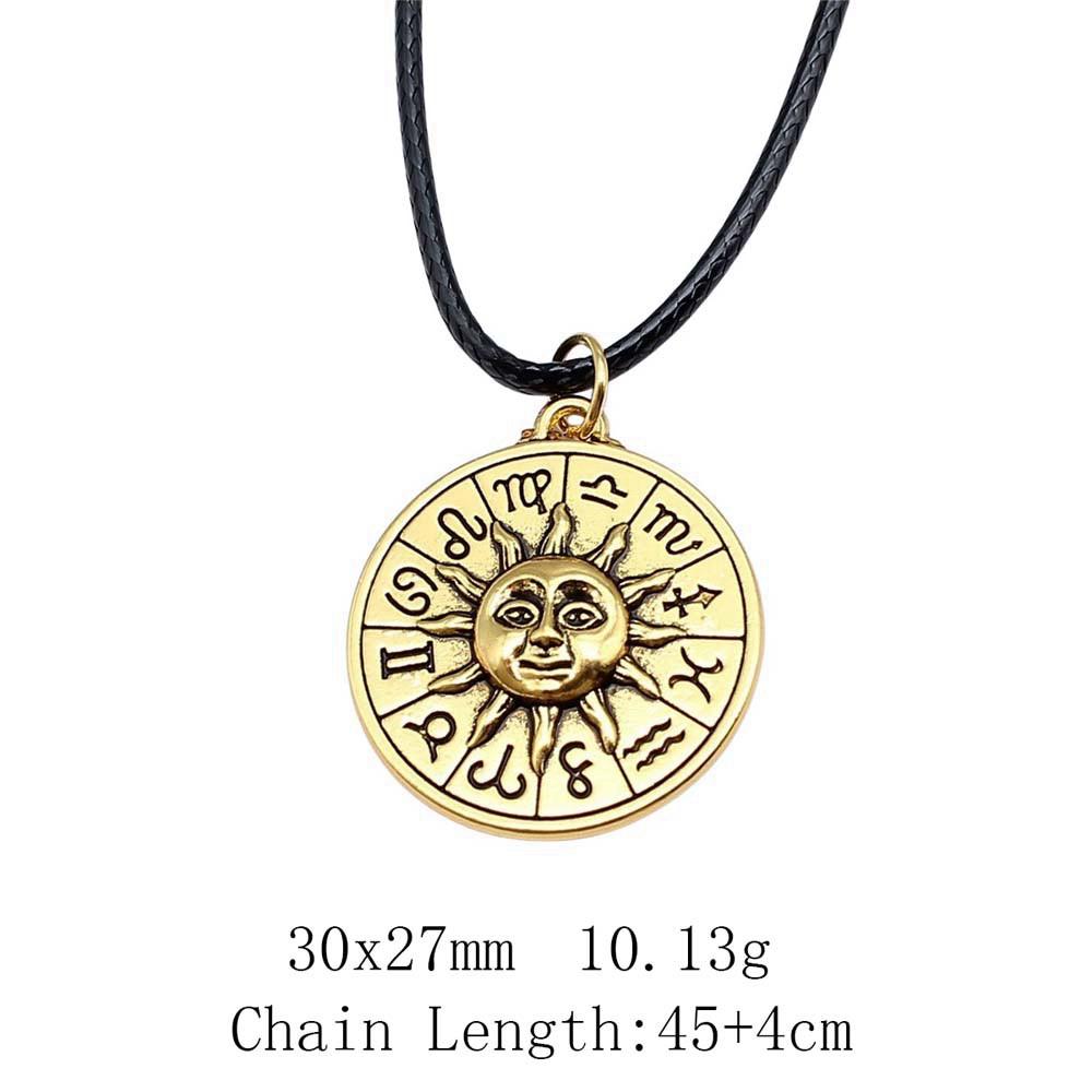 Birthday Gifts Choker Sun Moon Pentagram Necklace Leather Chain 45cm Art Supplies Neck Pendants