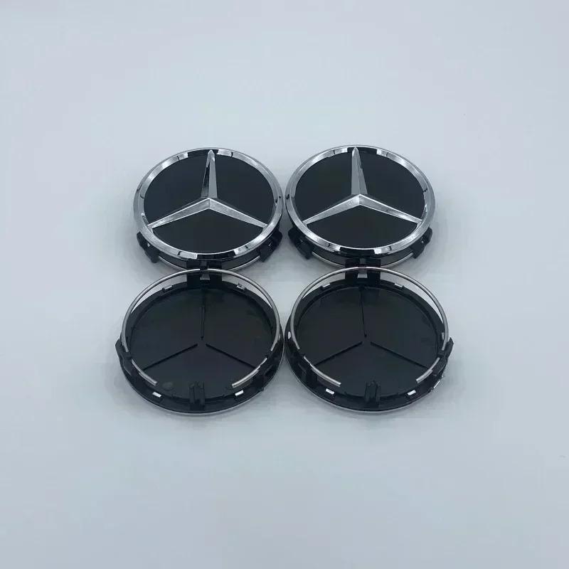 CSF1 4Pcs 75MM/60MM Car Tire Wheel Center Hub Cap Covers For Mercedes Benz Badge Emblem Rim Cover Auto Style Decorate Accessories