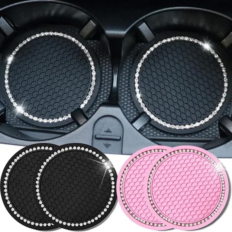 Car 2Pcs Black  Auto Cup Holder Anti Slip Insert Coasters Pads Interior Accessories Universal Fits Perfectly For Most Cups