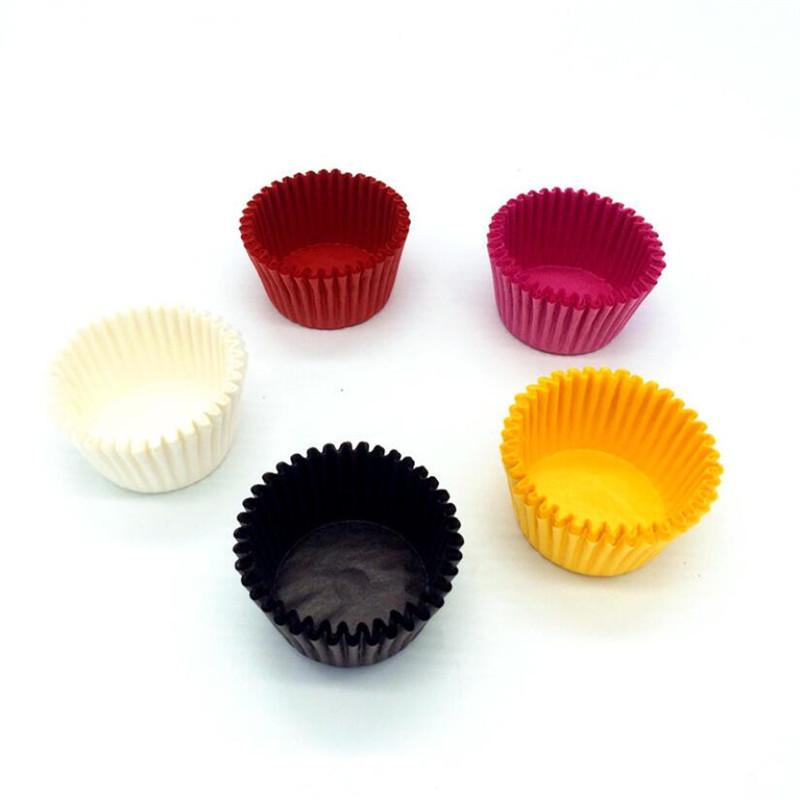 500Pcs Mini Size 3.5cm Chocalate Paper Liners Baking Muffin Cake Cupcake Cases Cup Tray Holder Solid Color Box