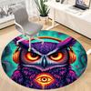 1pc Owl Headphones Office Round Area Rug, Under Office Chairs Bedroom Living Room Home Decor, Room Deco, Available in Various Sizes