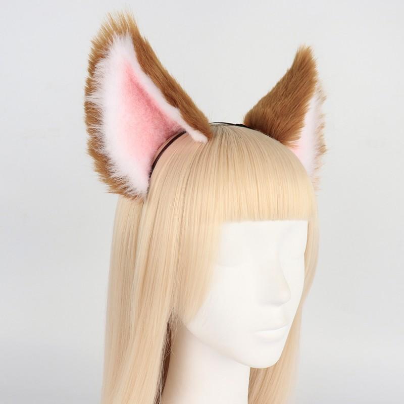 Furry Fox Ear Headband Plush Tail Set Cosplay Costume Anime Convention Outfit Game Theme Accessory
