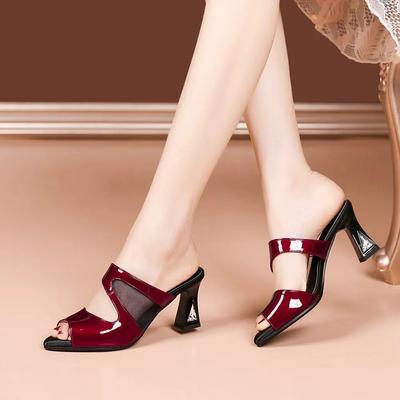 Женская мода милый винно-красный сетчатый дышащий слипоны туфли на высоком каблуке леди повседневные бежевые сексуальные вечерние туфли-лодочки на каблуке ab625