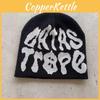 Letter Print Knit Cap For Cold Seasons Casual Wear Unisex Fashion