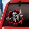 J107# Car Sticker Motorcycle Decals Skeleton Skull In The Bullet Hole Decorative Accessories Waterproof