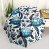 1pc Sea Turtle Print Automatic Open, Sturdy Iron Frame, Compact Folding Design, All-Season Portable Umbrella for Women & Men, Outdoor Umbrel