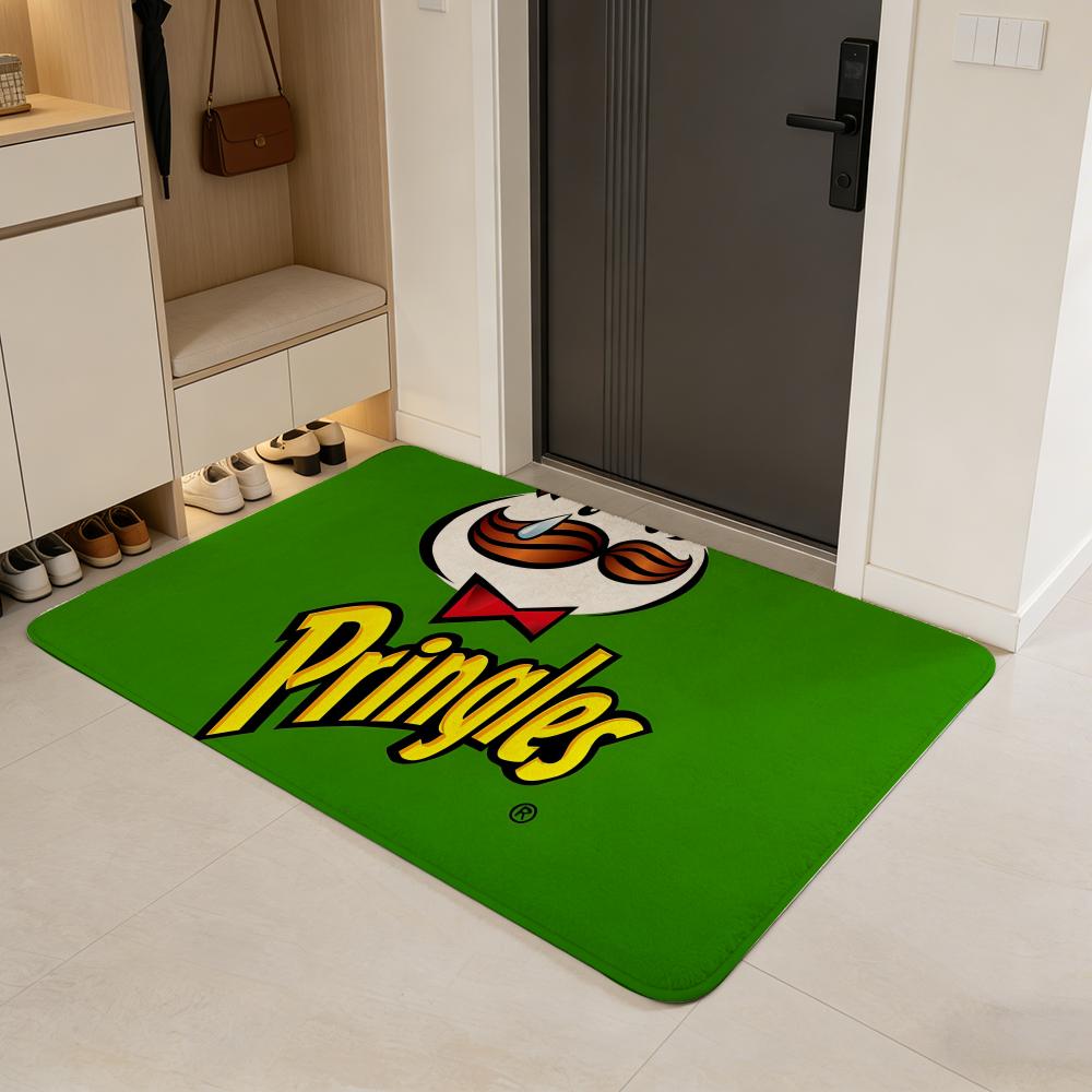 Закуски P-Pringles Коврик для пола Фланелевый коврик для двери Нескользящий Впитывающий Стирка Внутренний домашний ковер