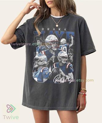 Футболка Drake Maye Comfort Colors, Винтажная футболка для футбола, Ретро одежда для игрового дня, Классический подарок на матч, Тренд Y2K Tiktok, Эстетичный мерч для фанатов