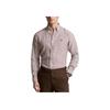 Polo Ralph Lauren Ss24 Полосатая Рубашка Свободного Кроя с Заостренным Воротником Однобортная с Длинным Рукавом Мужские рубашки Шоколадный MNPOWOV16823636-200