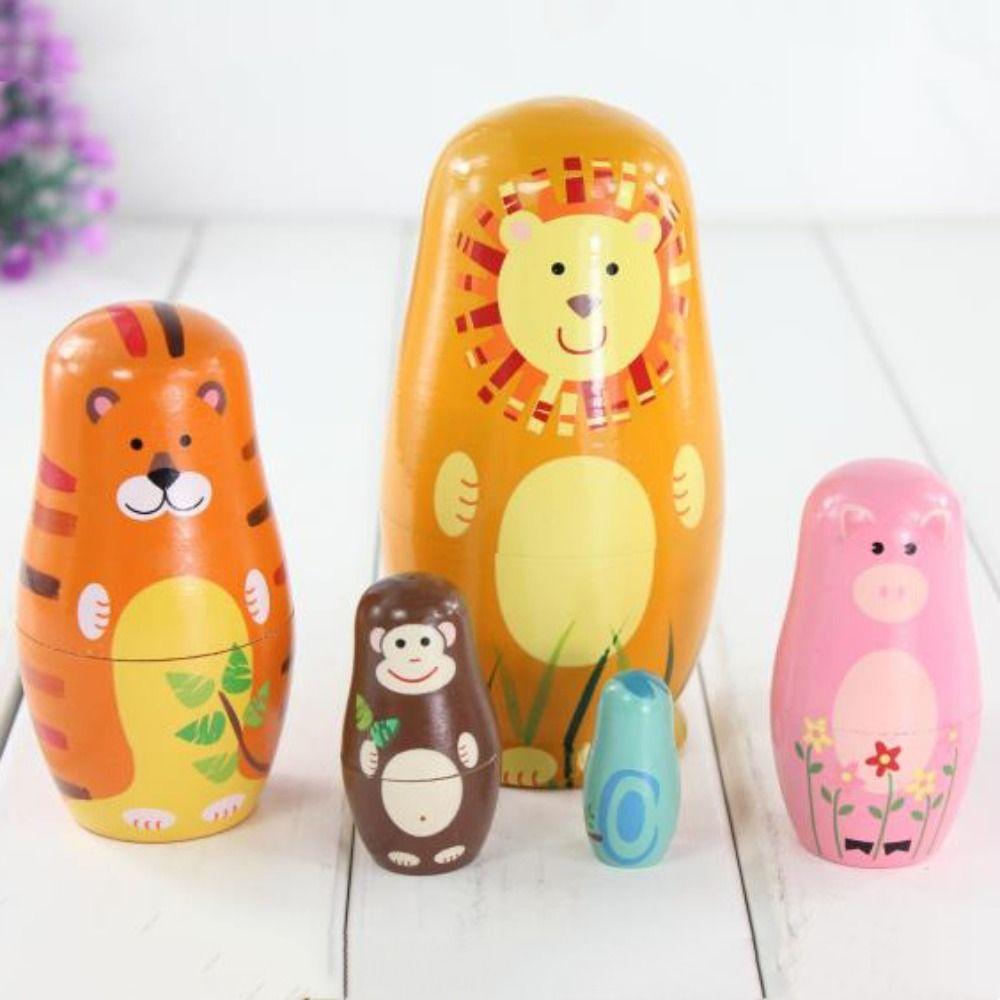 Wooden Matryoshka Doll Toys Handmade Stacking Dolls Home Decor Nesting Dolls  Chidrens Gift